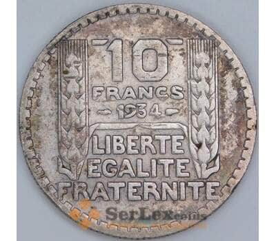 Франция 10 франков 1934 КМ878 F механика арт. 57361