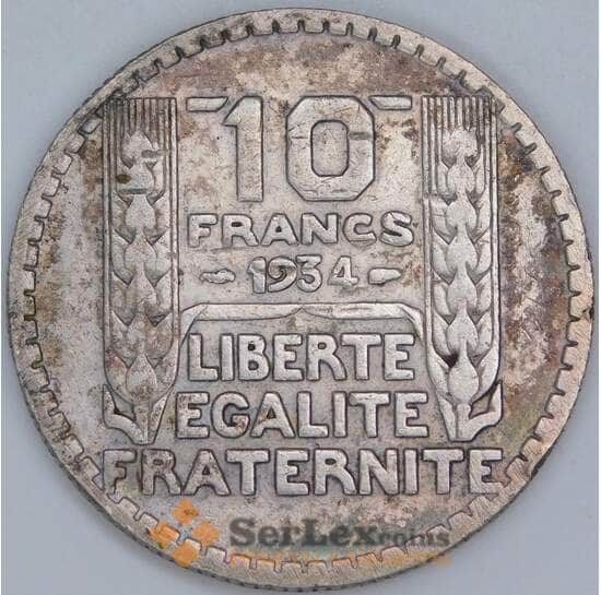 Франция 10 франков 1934 КМ878 F механика арт. 57361