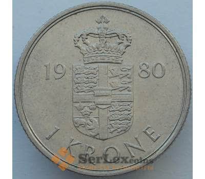 Монета Дания 1 крона 1980 КМ862 AU (J05.19) арт. 16368