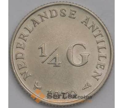 Монета Нидерландские Антиллы 1/4 гульдена 1970 КМ4 XF арт. 39826