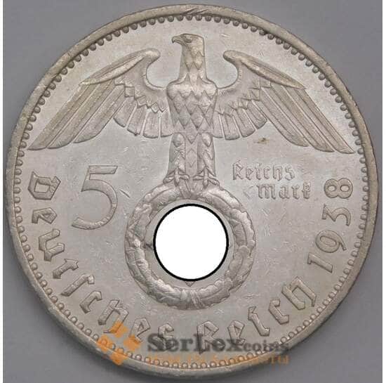 Германия монета 5 марок (рейхсмарок) 1938 A КМ94 AU арт. 42745