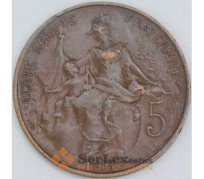 Франция 5 сантимов 1917 КМ842 XF арт. 56703