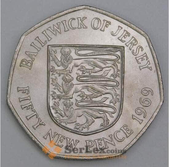 Джерси 50 новых пенсов 1969 КМ34 UNC арт. 38338 Джерси 50 новых пенсов 1969 КМ34 UNC арт. 38338