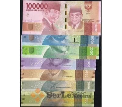 Банкнота Индонезия набор 1000 - 100000 рупий 2016 UNC (7 шт) арт. 7832