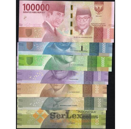 Индонезия набор 1000 - 100000 рупий 2016 UNC (7 шт) арт. 7832