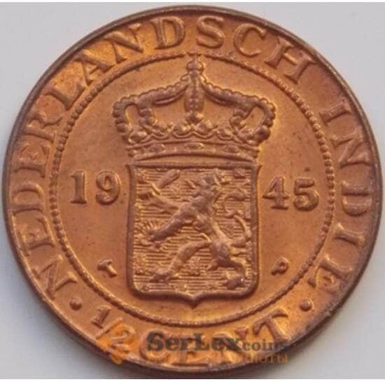 Нидерландская Восточная Индия 1/2 цента 1945 КМ314.2 UNC арт. 7835