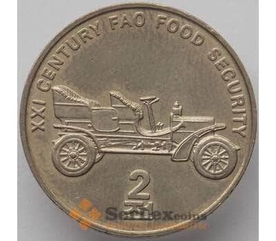 Монета Корея Северная 2 воны 2002 КМ197 UNC Машина  арт. 16883