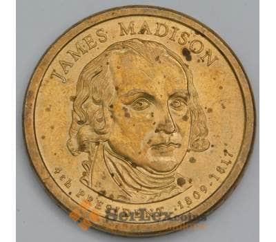 Монета США 1 доллар 2007 P КМ404 AU Президент Джеймс Мэдисон арт. 39047