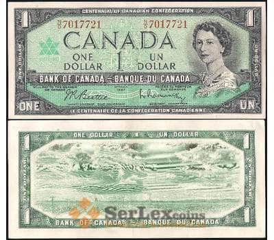 Банкнота Канада 1 доллар 1954 Р75 AU арт. 17585