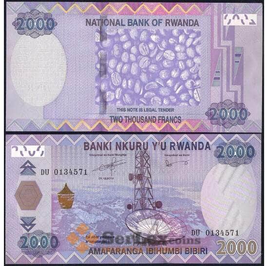 Руанда 2000 франков 2014 Р40 UNC арт. 23048