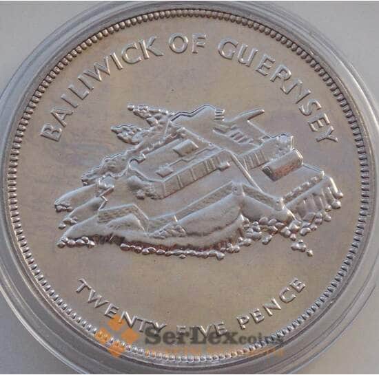 Гернси 25 пенсов 1977 КМ31 BU Правление Королевы Елизаветы II арт. 14313