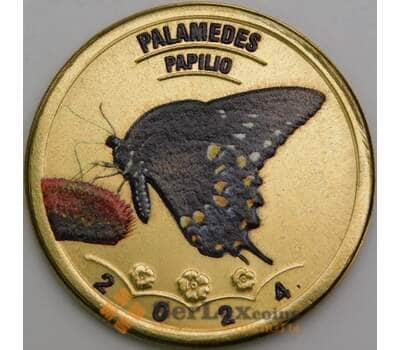 Остров Ла Пальма 5 дукатов 2024 Бабочка Papilio palamedes, 3-я монета арт. 50076