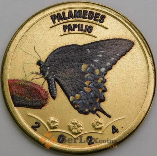 Остров Ла Пальма 5 дукатов 2024 Бабочка Papilio palamedes, 3-я монета арт. 50076