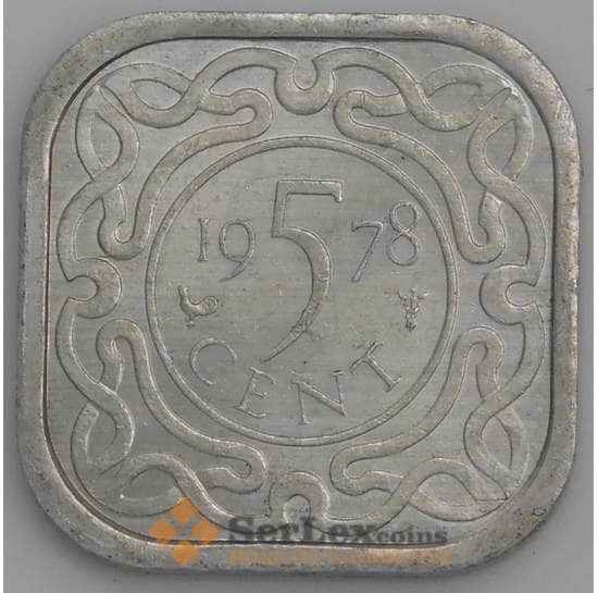 Суринам монета 5 центов 1978 КМ12а UNC арт. 47598