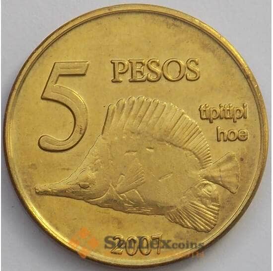 Остров Пасхи 5 песо 2007 UNC (J05.19) арт. 16999