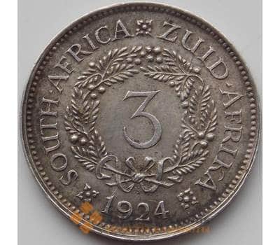 Монета Южная Африка ЮАР 3 пенса 1924 КМ15А XF арт. 11679