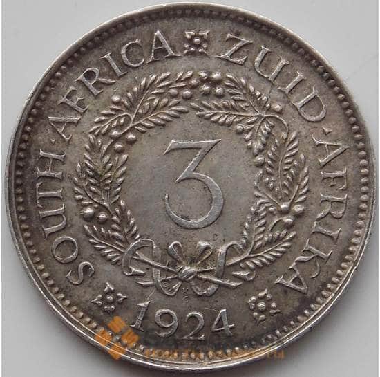Южная Африка ЮАР 3 пенса 1924 КМ15А XF арт. 11679