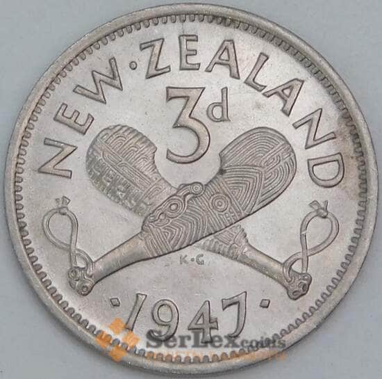 Новая Зеландия 3 пенса 1947 КМ7а UNC арт. 56512