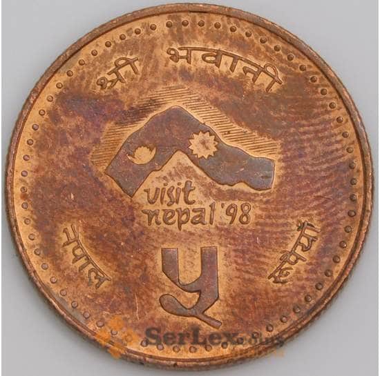 Непал монета 5 рупий 1997 КМ1117 aUNC арт. 45581