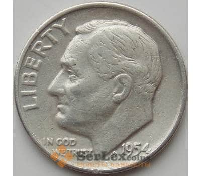 Монета США дайм 10 центов 1954 D КМ195 XF арт. 11482