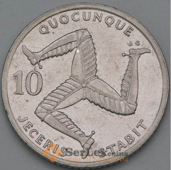 Мэн остров монета 10 пенсов 1992 КМ337 XF арт. 21284