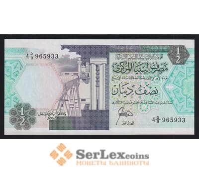 Ливия 1/2 динара ND 1990 Р53 UNC арт. 51787