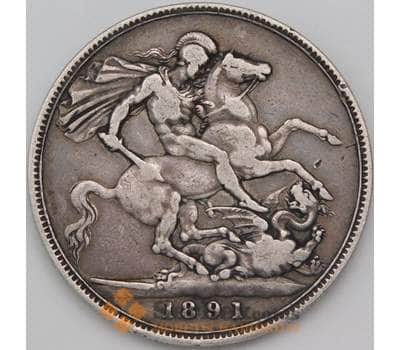 Монета Великобритания 1 крона 1891 КМ765 VF арт. 28173