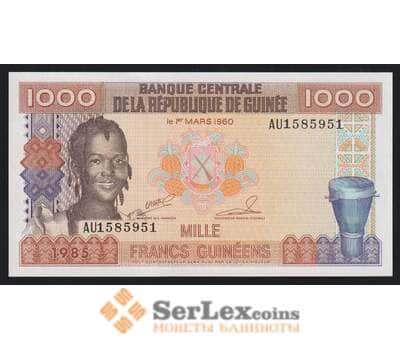 Гвинея 1000 франков 1985 Р32 aUNC пятна краски арт. 53168