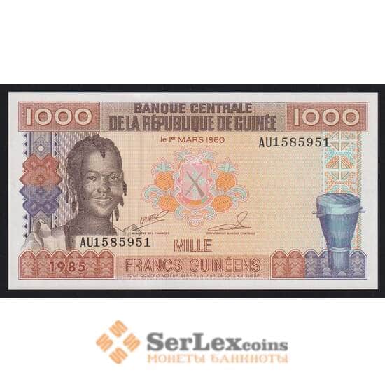 Гвинея 1000 франков 1985 Р32 aUNC пятна краски арт. 53168