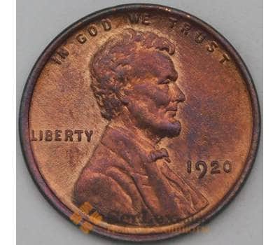 Монета США 1 цент 1920  КМ132 aUNC арт. 26106