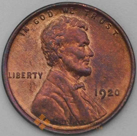 США 1 цент 1920  КМ132 aUNC арт. 26106