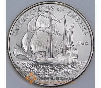 США 25 центов 2026 UNC Мэйфлауэрское соглашение двор D  арт. 55869