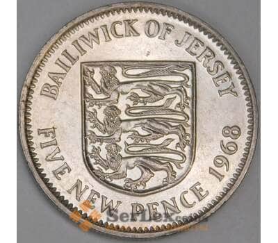 Джерси 5 новых пенсов 1968 КМ32 aUNC арт. 54925