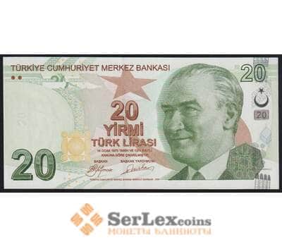 Турция 20 лир 2009 Р224а UNC 1-й тип подписи арт. 50923