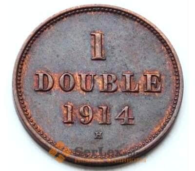 Монета Гернси 1 дубль 1914 КМ11 XF арт. 6543