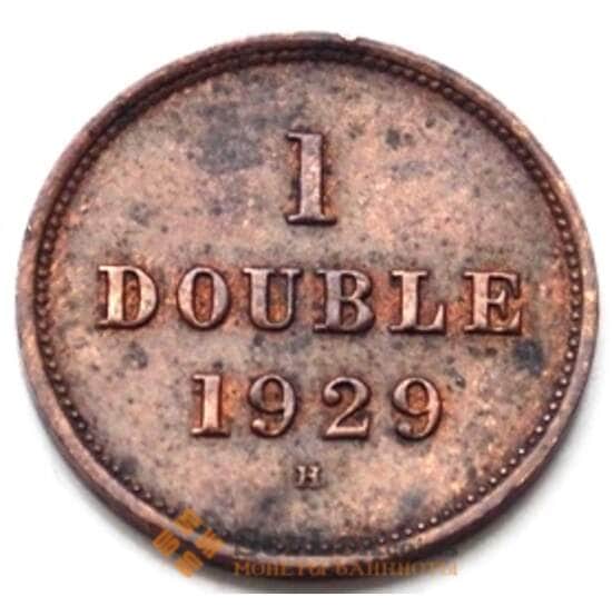 Гернси 1 дубль 1929 КМ11 XF арт. 6550