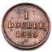 Монета Гернси 1 дубль 1929 КМ11 XF арт. 6550