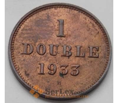 Монета Гернси 1 дубль 1933 КМ11 AU арт. 6544