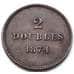 Монета Гернси 2 дубля 1874 КМ9 VF арт. 6547