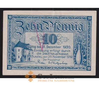 Германия Польша Bunzlau 10 пфеннигов 1919 Р103.6b AU арт. 51987