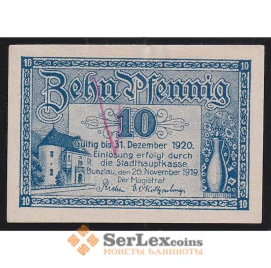 Германия Польша Bunzlau 10 пфеннигов 1919 Р103.6b AU арт. 51987
