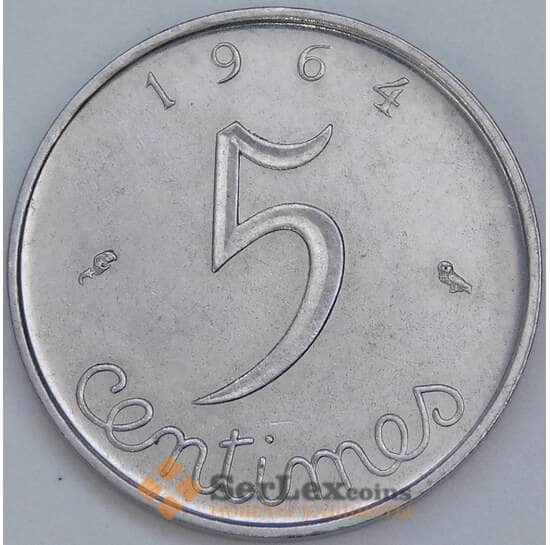 Франция 5 сантимов 1964 КМ927 UNC  арт. 57380