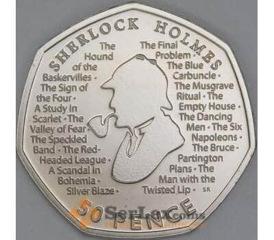 Великобритания 50 пенсов 2019 UC199 BU Шерлок Холмс арт. 56773