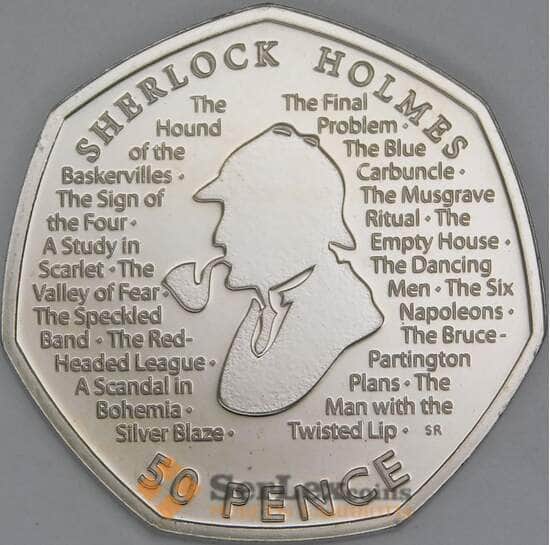 Великобритания 50 пенсов 2019 UC199 BU Шерлок Холмс арт. 56773