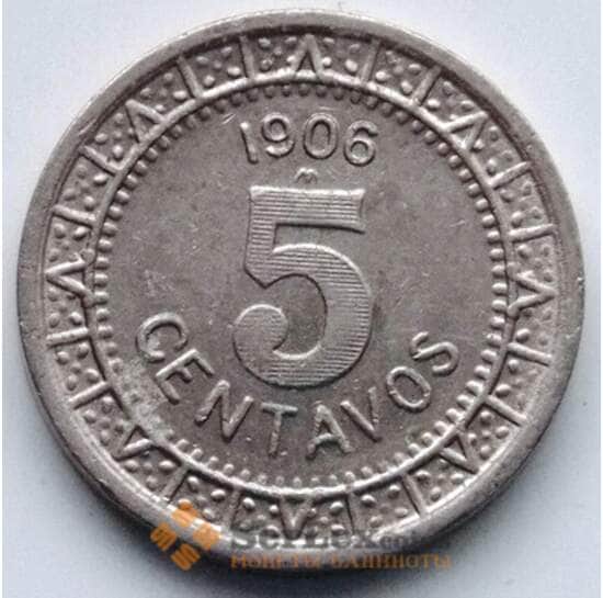 Мексика 5 сентаво 1906 КМ421 XF арт. 6413