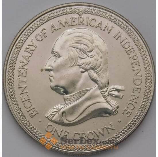 Мэн остров 1 крона 1976 КМ37 UNC 200 лет Америка арт. 38012