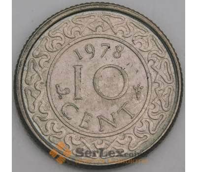 Суринам монета 10 центов 1978 КМ13 XF арт. 46298