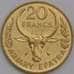 Мадагаскар монета 20 франков 1989 КМ12 UNC арт. 44679