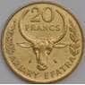 Мадагаскар 20 франков 1989 КМ12 UNC арт. 44679