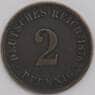 Германия монета 2 пфеннига 1876 А КМ2 XF арт. 43462